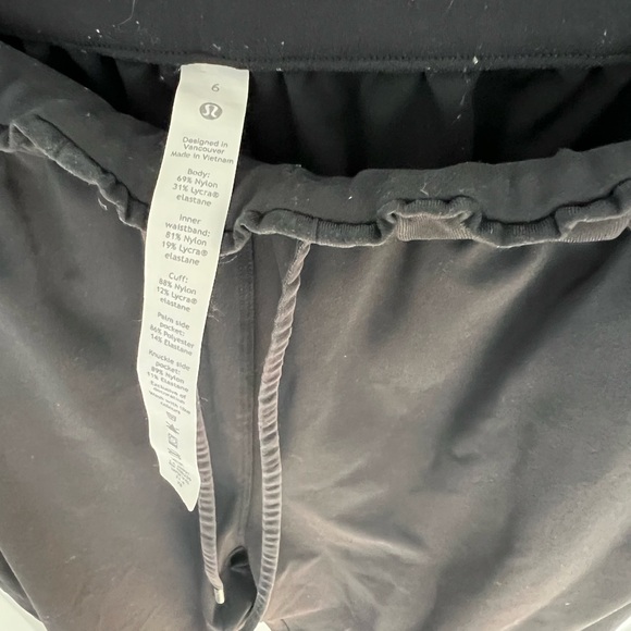 Lululemon Black Jogger Pants Drawstring Athletic Women’s Size 6 - Picture 7 of 7